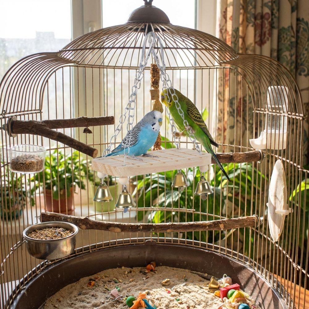 With Hook Parrot Swing Toy Wear-Resistant Parrot Cage Hut Bird Toy Hammock  Pet Bird Training
