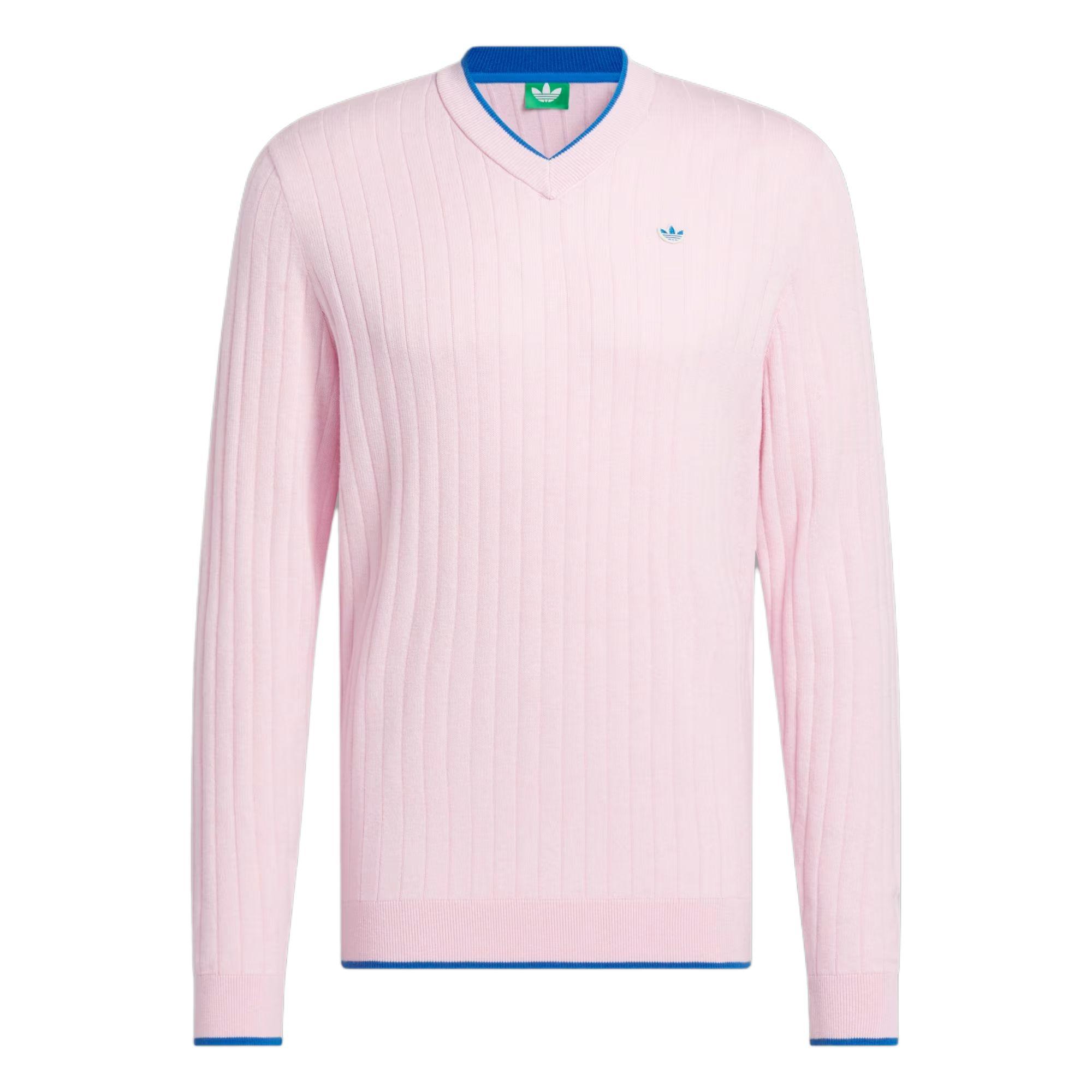 

Adidas Originals Knitsweater Cashmere Golf Series Fashion Versatile Comfortable Long Sleeve Sweater Men sweater Transparent-Pink JP1192 XL