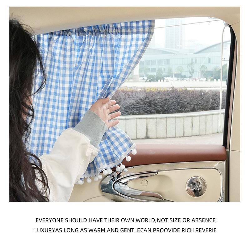 Little Bear Cartoon Cotton Car Sun Shade Curtain: Universal Heat Insulation and Sun Protection for Summer