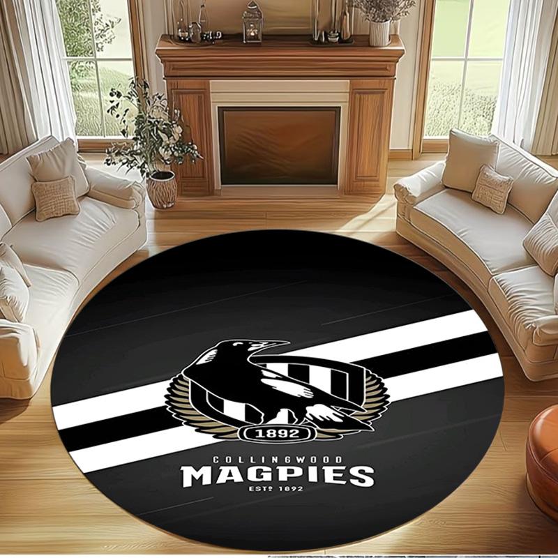 Football Club Print Round Rug, Washable Floor Carpet, For Entryway Dorm Laundry Room Office Study, Home Decor Birthday Christmas Gift