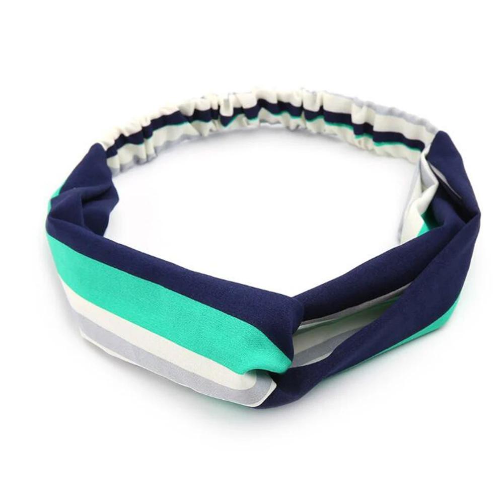 

Модные женские повязки на голову с цветочным принтом и перекрещенным узлом, клетчатые эластичные резинки для волос, тюрбан, аксессуары для волос для макияжа для девочек, головной убор