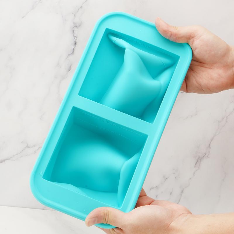 2 Cup Silicone Freezer Tray with Lid Reusable Silicone Soup Freezer Molds for Freeze and Store Soup, Broth, Sauce, Leftovers