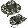 Mode Outdoor Breitkrempig Tarnmuster Fischerhut Bucket Boonie Hut Anti-UV Kappe