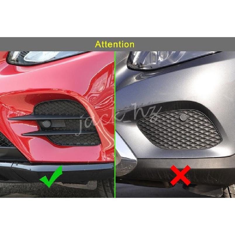 Front + Rear Chrome Fog Light Lamp Cover For 2016- Mercedes GLC Wagon X253