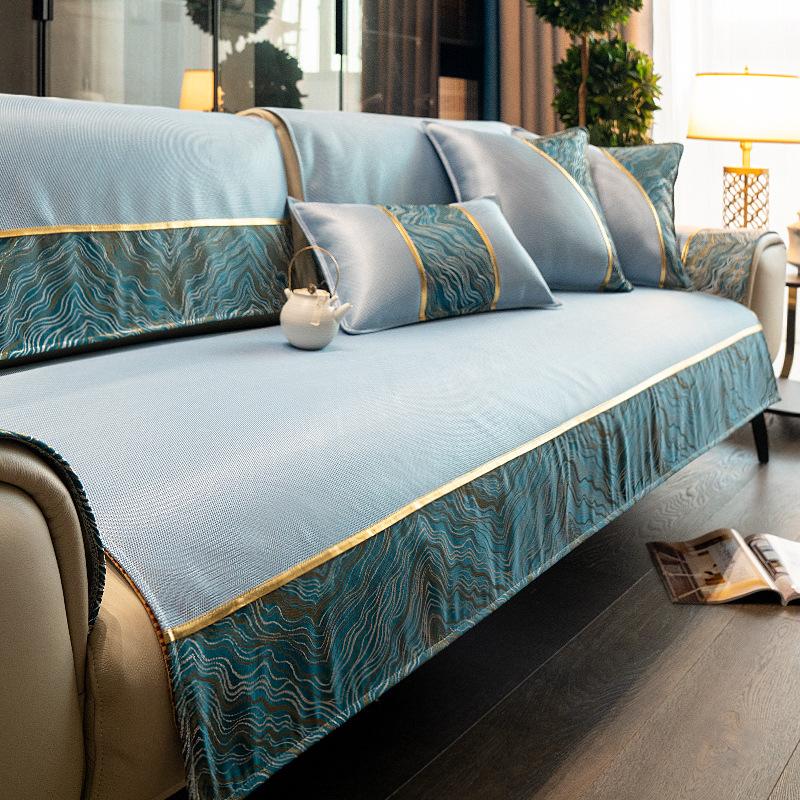 Summer Light Luxury Ice Silk Sofa Cushion Summer Non-slip Seat Cushion All-season All-inclusive Cover Mat Mat
