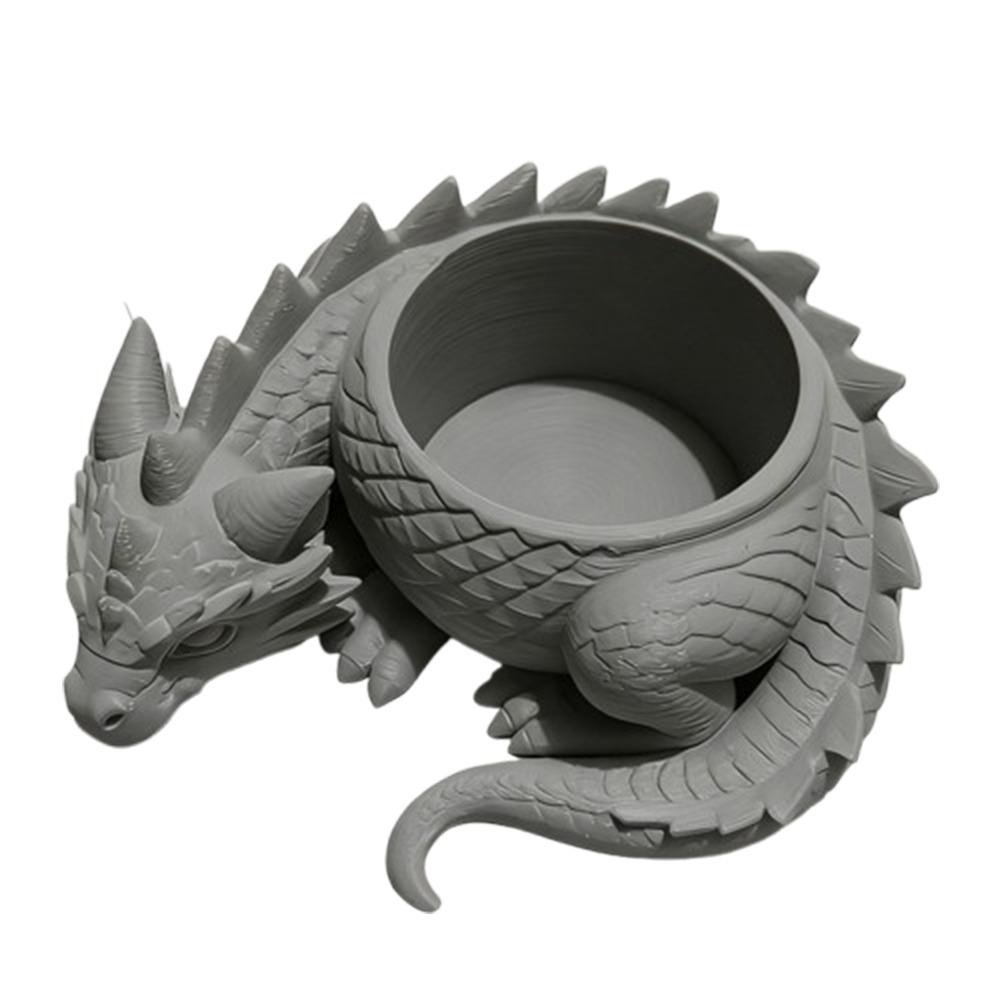 

Growing Pots Dragon Shaped Plant Pot 3D Printed Jewelry Storage Tray Flower Pot for Desktop Decor серый