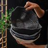 Creative Japanese Irregular Ceramic Slanted Salad Bowl