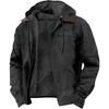 Herren Freizeit Kapuzen Fleecejacke Einfarbig Reißverschlusstasche Oberbekleidung