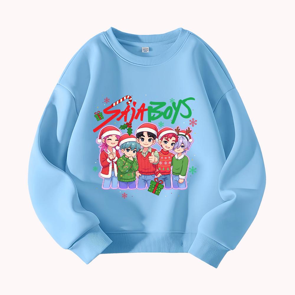 HUNTRX Devil Hunter Weihnachten Kinder Rundhals-Sweatshirt mit Rumi, Mira, Zoey Design für festlichen Spaß