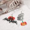 Fully Managed Environmentally Friendly Acrylic Earrings, Personalized Halloween Pumpkin Bat Earrings 1 Pair Of Earrings