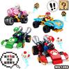 Mario Kart Racing Series Cool Dad King Boy Sports Car Mini Building Blocks Toy Set STEM Educational Creative Toy 4pcs