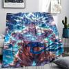 1PC Son Goku Patterned Flannel Blanket Suitable For All Seasons For Home Decor Warmth And Comfort Gifts Holiday Present