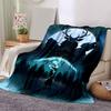 Whispering Moonlit Forest: A Mystical Night Scene with Wolves and SpiritsPrint Blanket, Soft Blanket For Sofa Office Bed And Travelling Daug