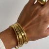 European and American 18K Gold-Plated Titanium Steel Stacking Bracelets with Zircon Detail