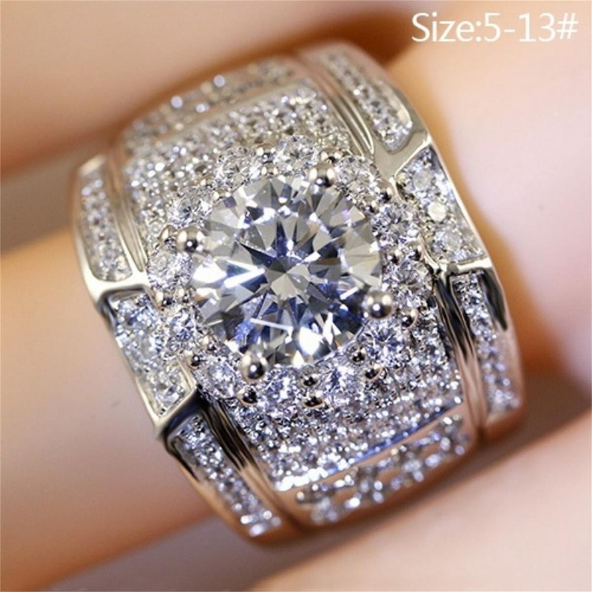 Потрясающее обручальное кольцо с микроциркониями в винтажном стиле на день святого — фото 4