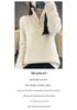 Women's Autumn/Winter High-Neck Wool Cable Knit Cashmere Sweater, Slimming Loose Fit, Soft Half-Zip Pullover