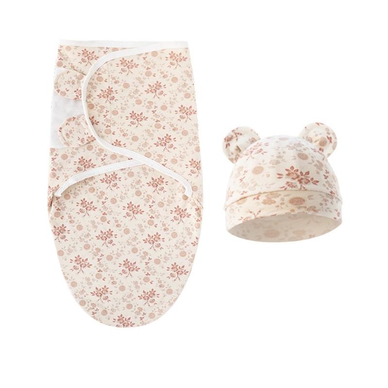 4 Set Baby Swaddles Wrap Blanket with Bonnet Hat Sleeping Bag Anti Kick Blanket Swaddles for Toddler 0-12 Months