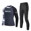 Herren UV-Schutz Rash Guard Set Langarm Oberteil Hose Schnelltrocknend Neoprenanzug Surfen Tauchen Schwimmen