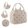 Strawberry/Daisy Corduroy Lunchbox Container Large Capacity Thermal Bento Bag Multi-Function Cute Lunch Bag for Camping Picnic