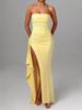 Summer 2026 Women's Strapless Side-Slit Irregular Hip-Hugging Dress 