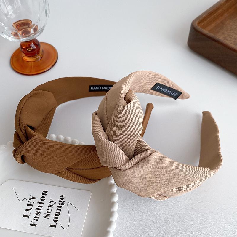 Fashion Women's And Girls Headbands Solid Twill Cloth Knotted Hairbands for Ladies Hair Hoop Accessories