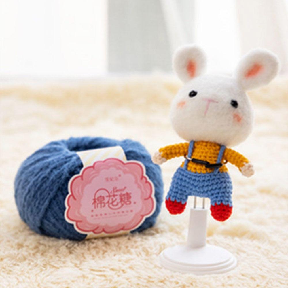 40g Wollknäuel Baumwollgewebe Wollfaden DIY Süßigkeiten Garnknäuel zum Stricken Puppenhaarspange