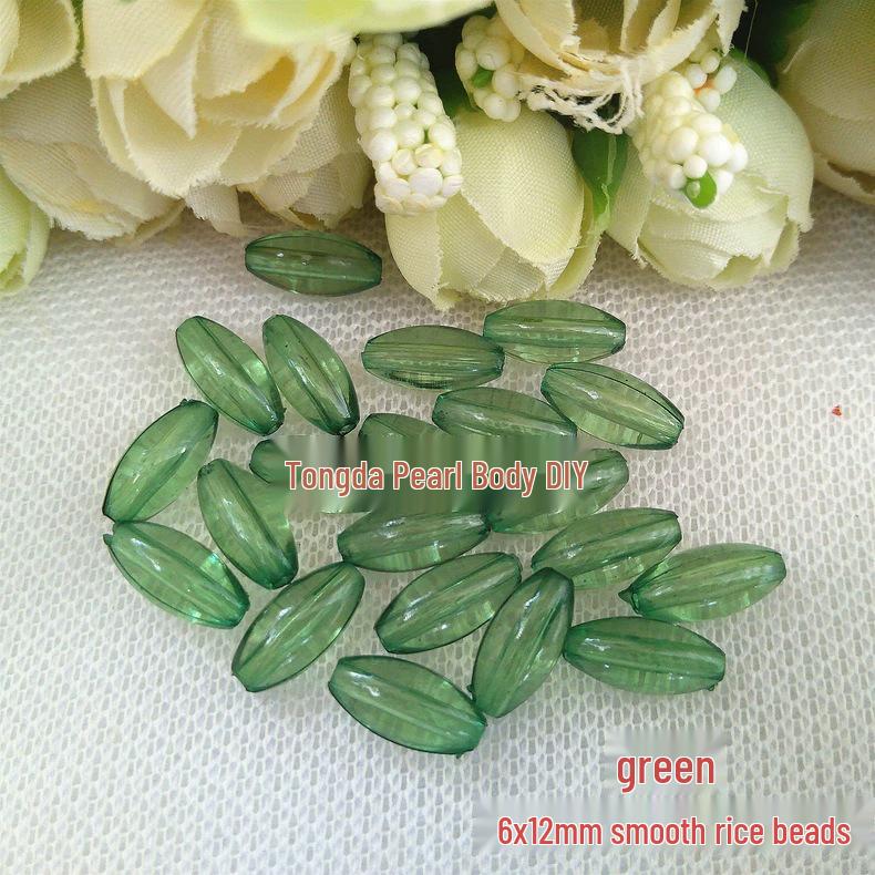 DIY Acrylic Transparent Glossy Rice Beads for Jewelry & Curtain Making