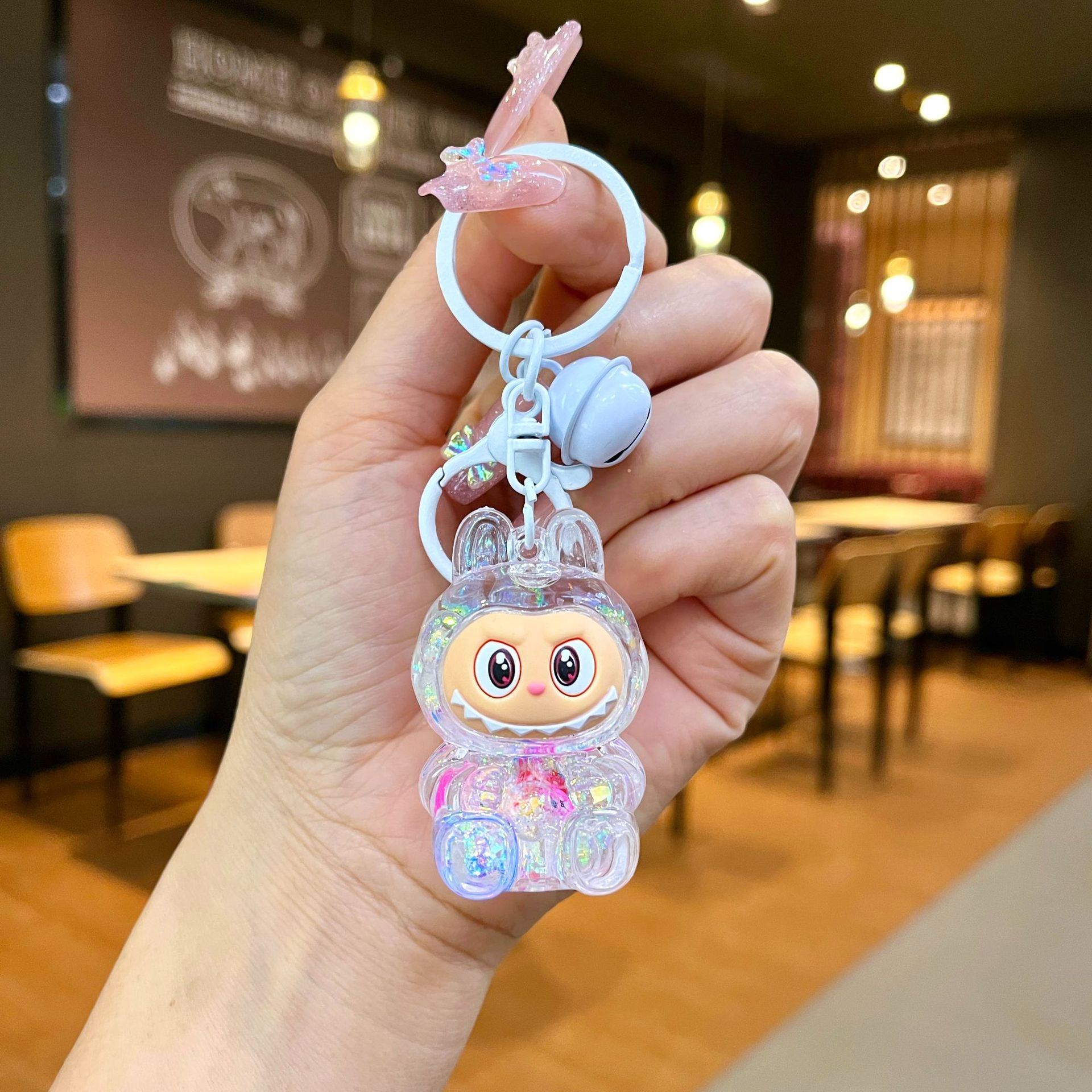 

Мультяшный сидящий Лабубу Брелок Подвеска на рюкзак для девочек Брелок для ключей от машины