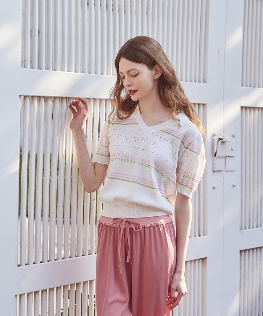 Baitalssain V-Collar Summer Knit (Ivory)
