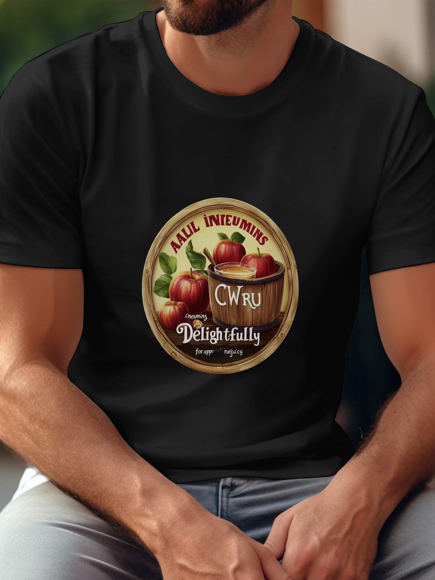 

1pc Apple Logo Monogram T-shirt - Allium Inieumins Design XXL