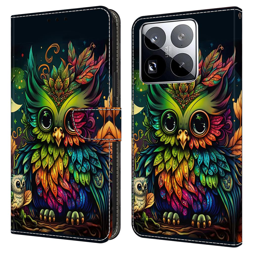 For Xiaomi 15 Pro Case with Card Slot Pattern Printed TPU+PU Leather Flip Phone Cover