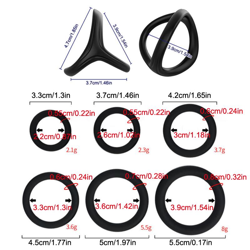 Silicone Penis Rings Cock Ring Erection Enhancing Triangular Penis Ring With Massage Beads Delayed Ejaculation Sex Toys For Men