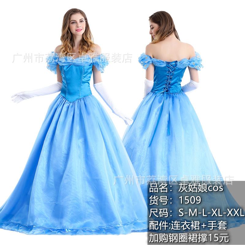 

20,19 миллиона Хэллоуин Костюм Взрослый Платье Белоснежки Золушка Маскарад Выступление Вечернее платье Костюм для выступления S