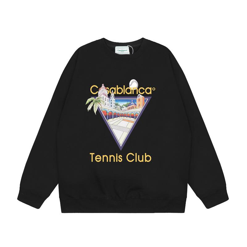 Casa spring and summer fantasy door starry sky castle casa letter long sleeve crew neck sweater couple T-shirt men and women couples