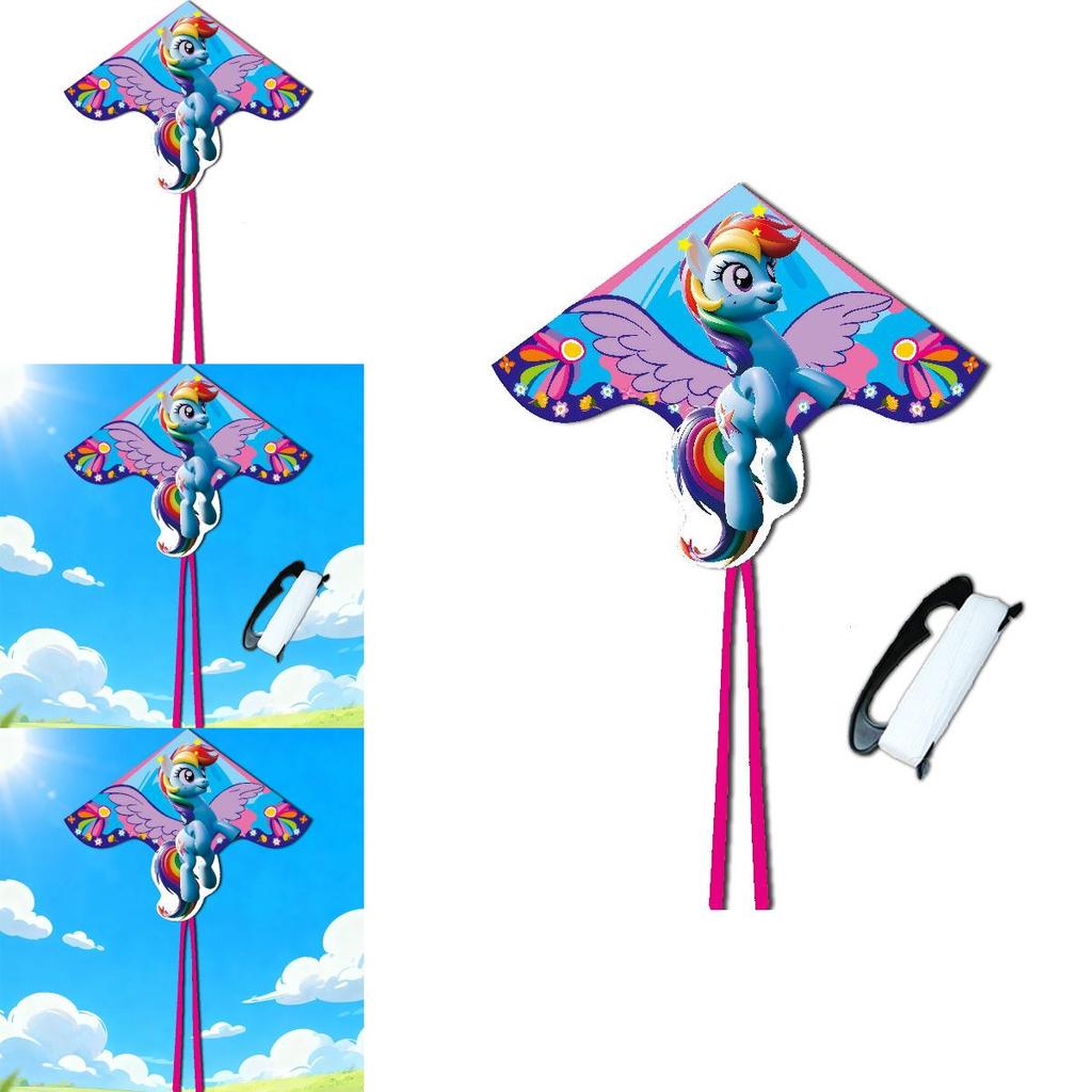 Unicorn Flying Kite With Polyester Material And Glass Fiber Frame For Kids And Outdoor Play
