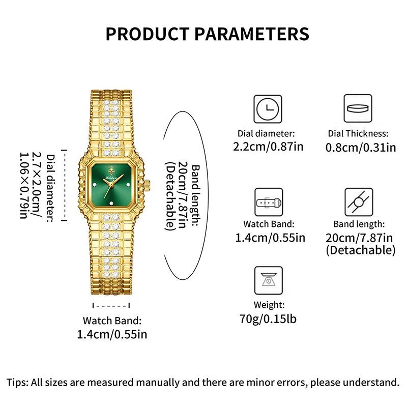 Women Dress Bracelet Watches Clock Relógio Fashion Rhinestone Square Small Dial Steel Band Ladies Watch Elegant