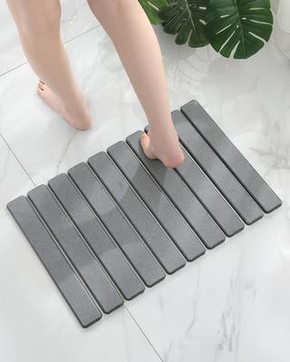 AP LAB Diatomaceous Earth Bath Mat Durable Bath Foot Slatted Type [Asbestos Tested] Washable, Foldable, Quick-Drying, Absorbent, Mold-Resistant,