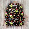 Women's Casual Christmas Print Long Sleeve Neck Knit Sweater
