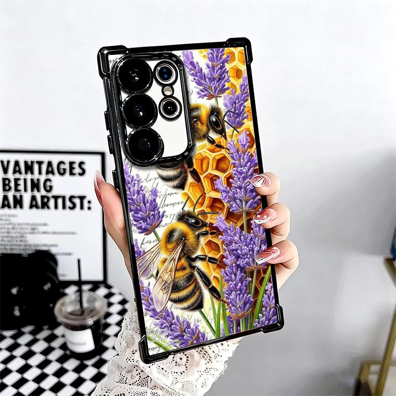 Bee Keeping Honey Cute Plating Phone Case For Samsung Galaxy S24 S25 FE S26 Edge S23 Ultra S22 S21 Plus S20 Anti-Fall Airabag Co