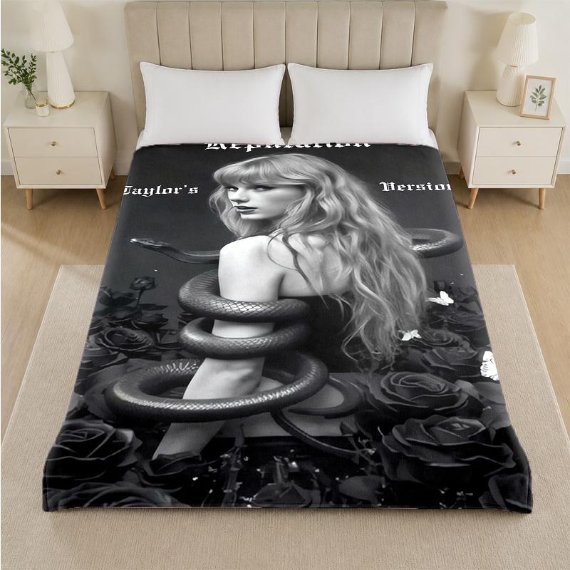 Coperta in Flanella con Stampa Taylor Swift Morbida Calda Coperta Plaid in Peluche per Letto Divano Divano Uso Domestico Interno