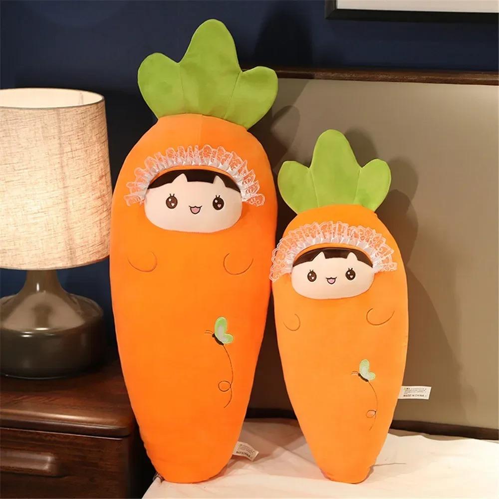 45-110 Cm Peluche Bambola Cuscino Lungo Carota Cuscino Compagno per Dormire Bambola Regalo di Compleanno e Natale