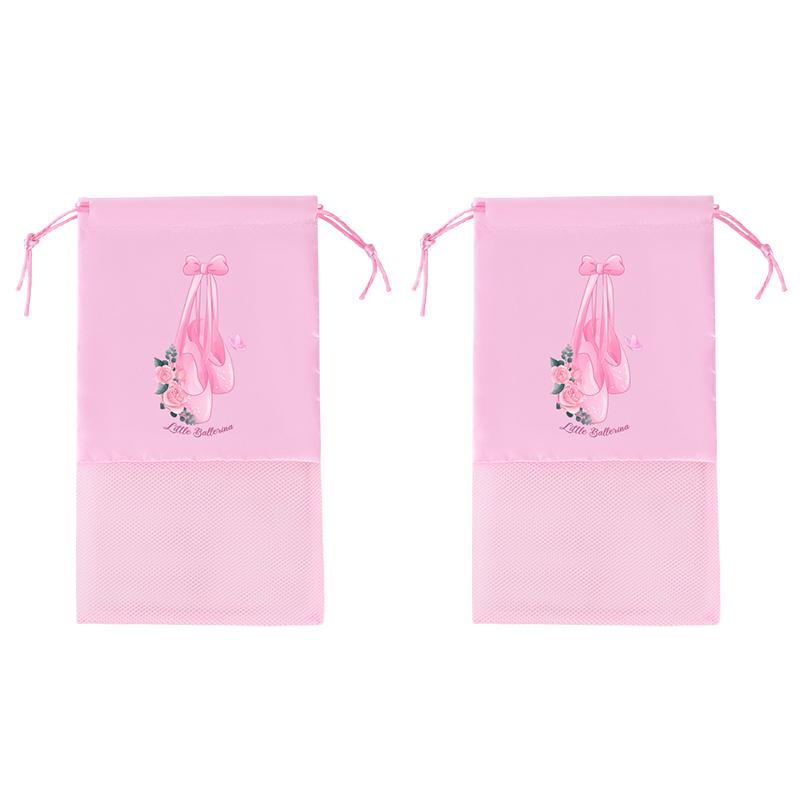 Portable Mesh Dance Bag Breathable Shoes Storage Pouch Girls Ballet Organizer Bags Shoe Pouches Bag Drawstring Dance Shoes Pouch