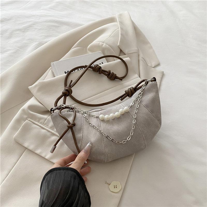 

Denim bag women s new trendy niche commuter shoulder bag casual trendy brand popular messenger croissant