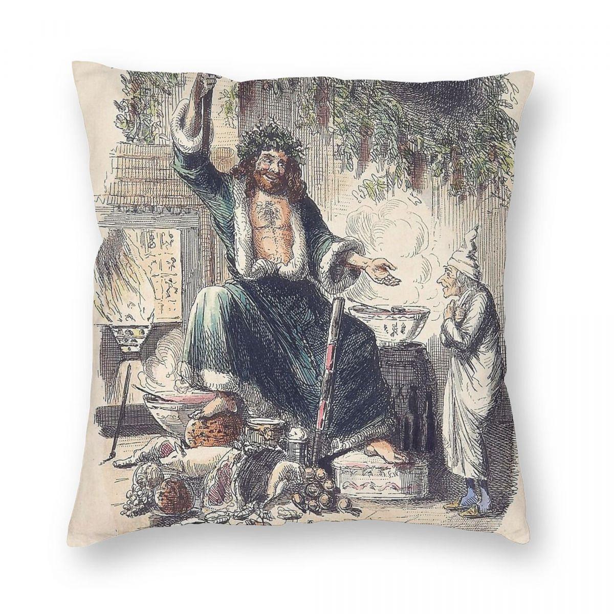 Christmas Carol Ebenezer Scrooge Pillowcase Polyester Linen Velvet Decorative Throw Pillow Case Sofa Seater Cushion Cover 40x40cm