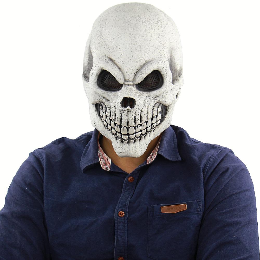 Halloween Mask Skull Cap Mask,Men Women Zombie Devil Scary Clown Full Face Mask,Horror Ghost Masks Latex Realistic Crazy Creepy белый