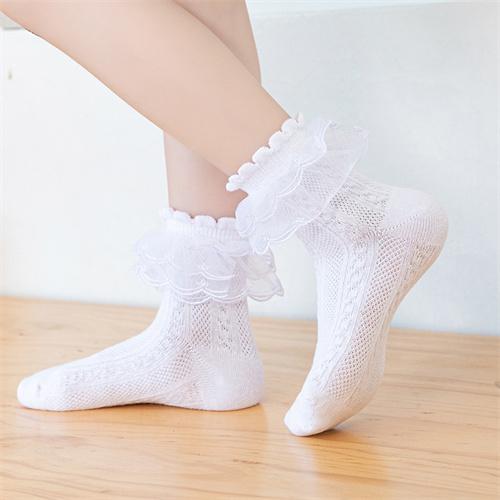 Autumn Kids Socks For Girls Lace Tutu Baby Cotton Princess Children's Girls Socks Fashion Ruffled Teenagers Sock 1-15Years