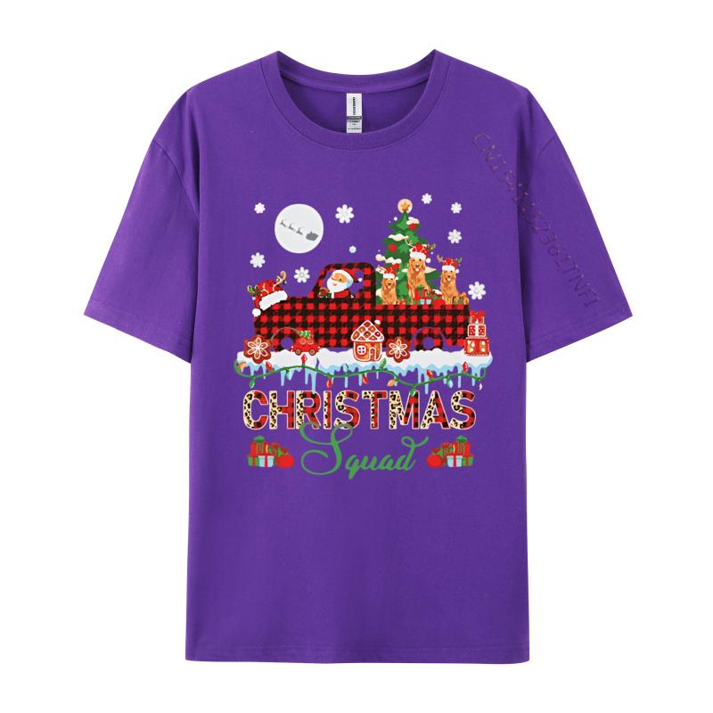 Cotton Unisex Christmas Squad Santa Three Golden Retro Tshirt Top Tshirts Oversized Casual Grahpic Tee Shirt