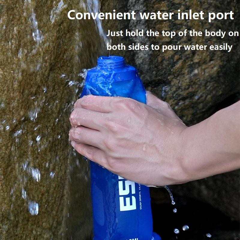 Laufflasche 500ml Weichflasche Silikon-Wasserflasche TPU Faltbare Weichflasche Sport-Wasserflasche Laufen Camping Wandern