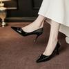 Fashion Hot selling Summer 2025 New Style Patent Leather High Heels Sharp Pointed Toe Women's Shoes Fashionable All-Match Stilettos