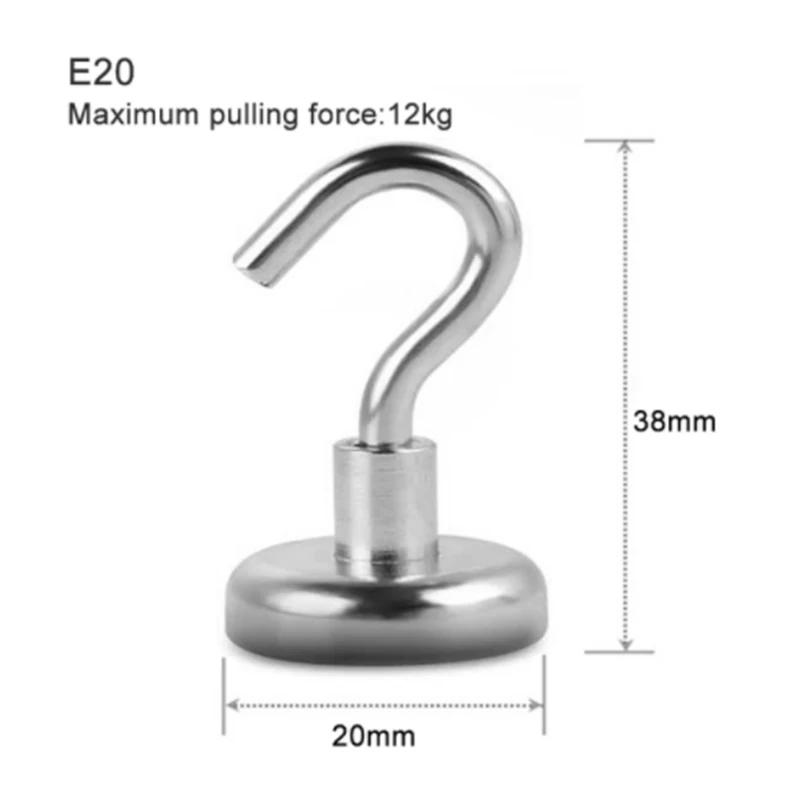 10/20pcs Strong Magnetic Hooks E10/16/20 Heavy Duty Magnet Hook For Home Kitchen Bar Storage Key Coat Cup Hanging